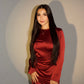 Amira Satin Dress - Maroon