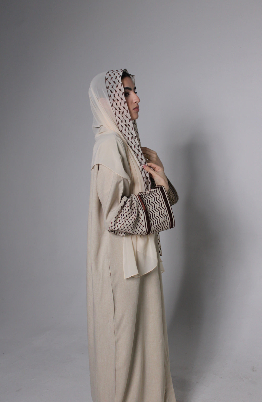 Brown Keffiyeh Abaya