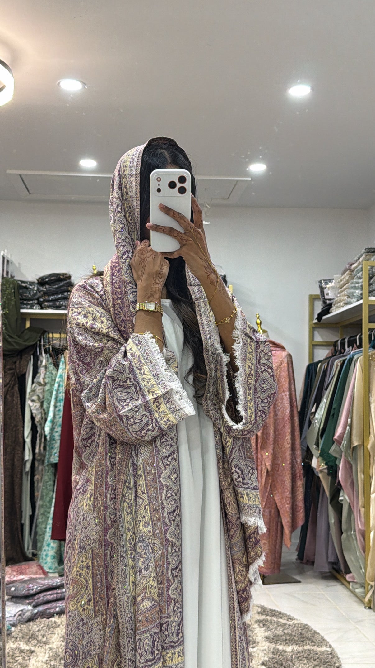 Pashmina Abaya with Stone