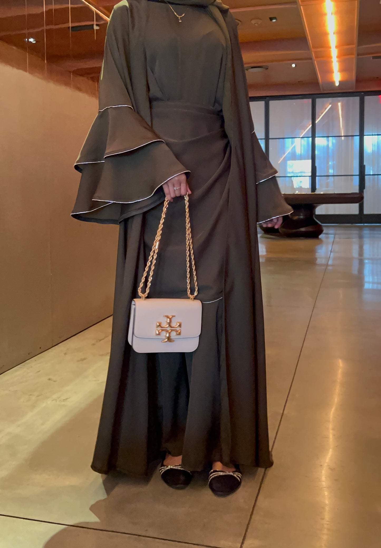 Isma Abaya in Olive Green