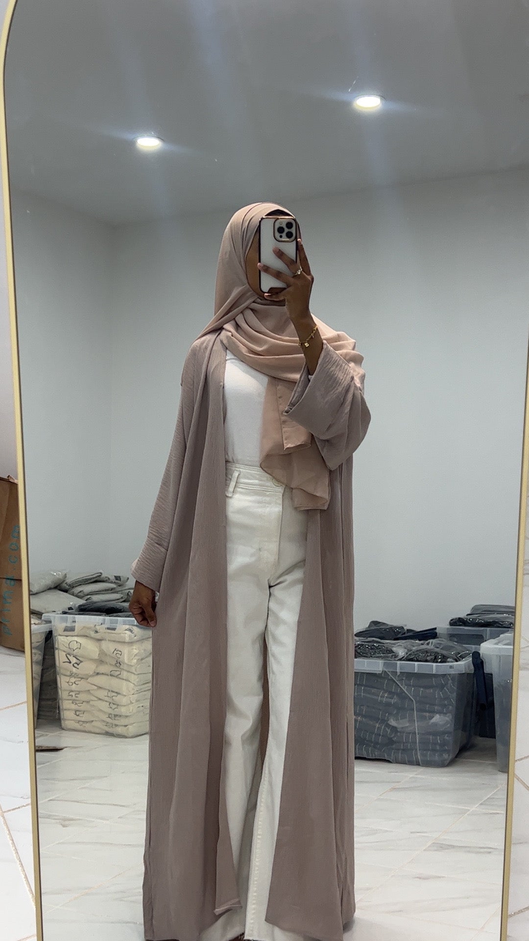 Light Pink Open Abaya