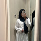 White Slip Dress Cuffed Sleeved