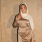 Amira Satin Dress – Gold