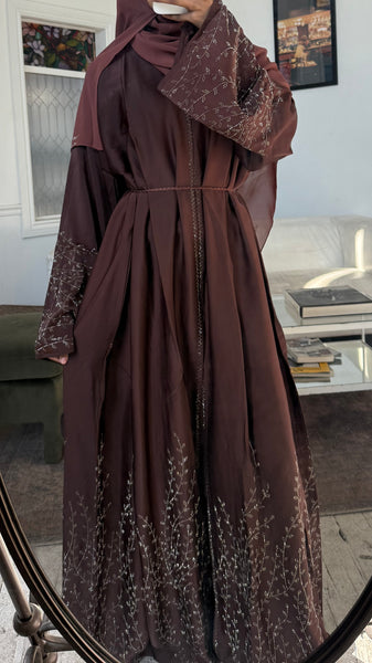 Brown stone abaya