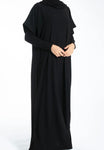 Black Short Sleeve Slip Dress