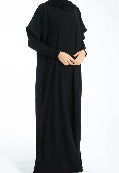 Black Short Sleeve Slip Dress