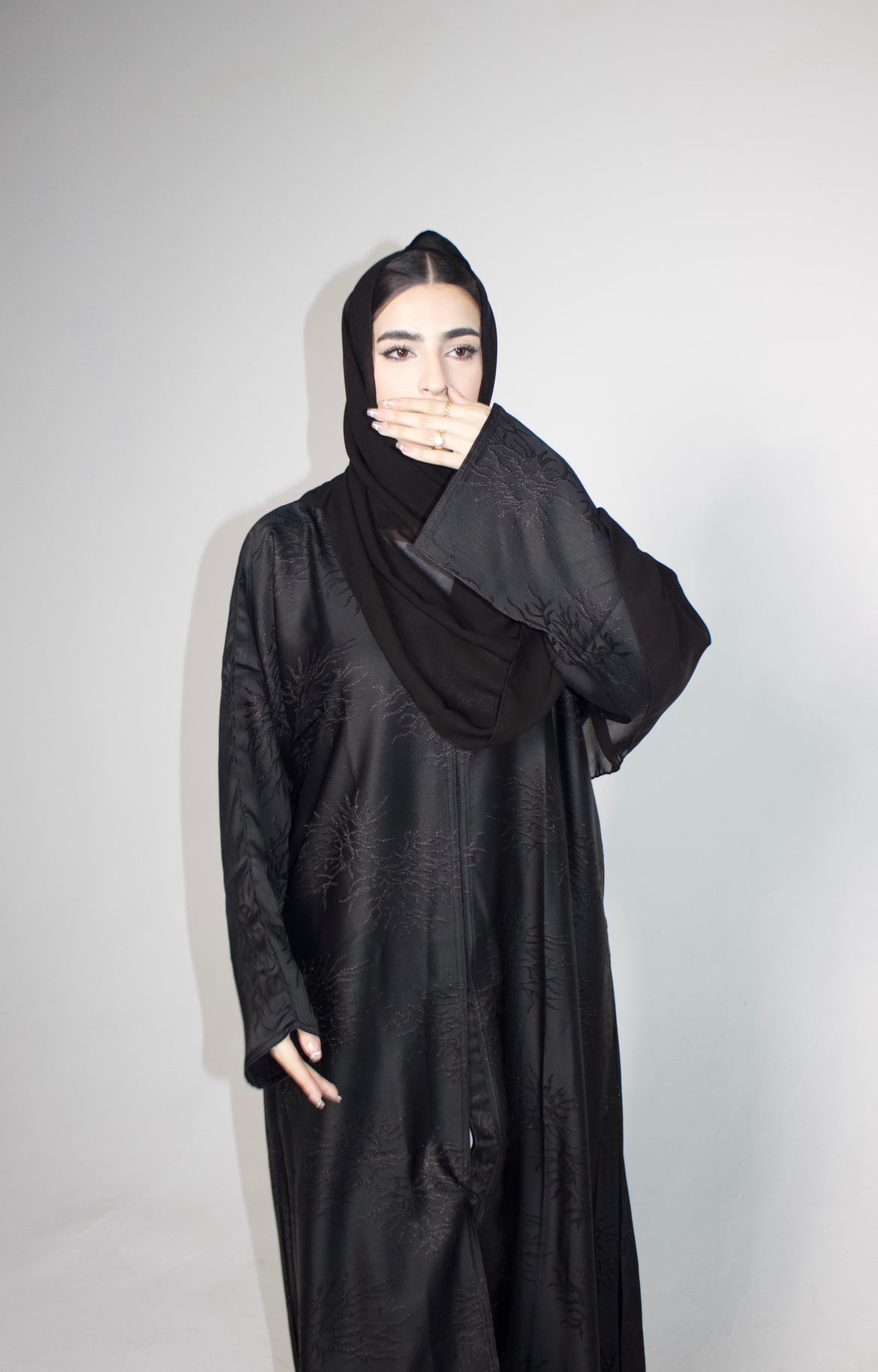 Aaida Abaya in Dark Black