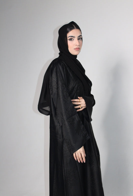 Aaida Abaya in Dark Black