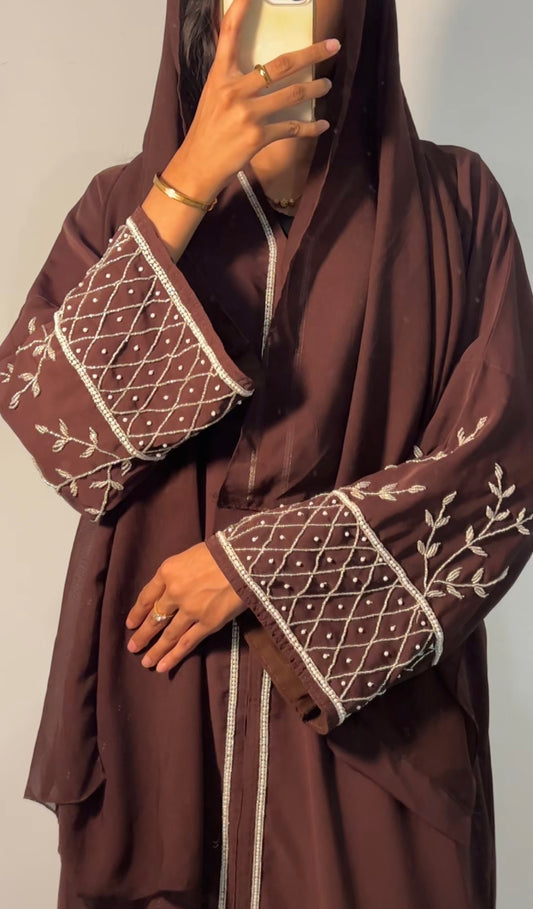 Bisma Abaya in Brown